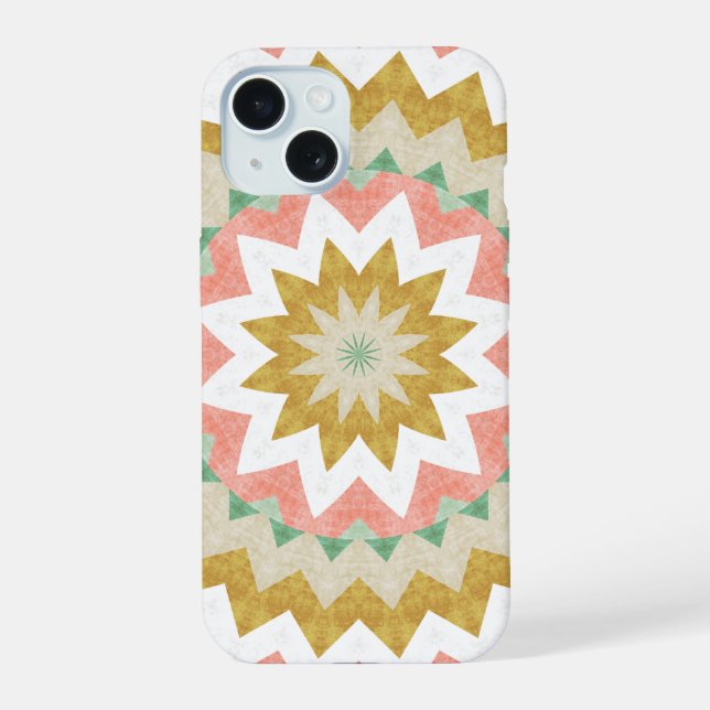 Geometric Starburst Boho Mandala Pattern Iphone Case (Back)