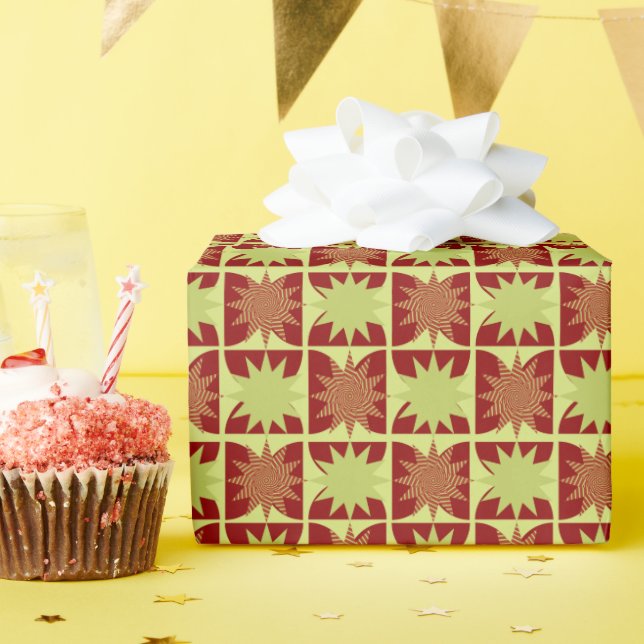 Geometric starburst pattern wrapping paper (Birthday Party)