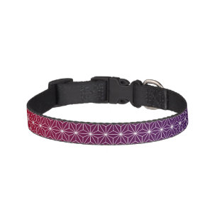 Geometric Stars Vibrant Pattern Red & Purple Pet Collar
