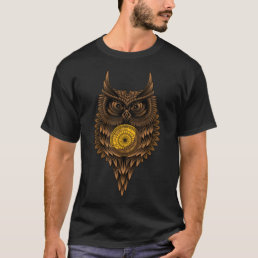 Geometric Steampunk owl artistic wise angry noctur T-Shirt