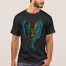 Geometric Steampunk owl artistic wise angry noctur T-Shirt