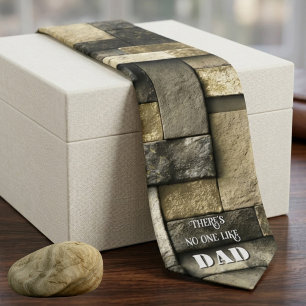 Geometric Stone Wall Texture - No One Like Dad Neck Tie