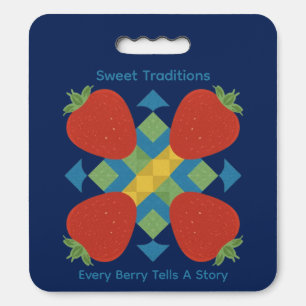 Geometric Strawberry Blue Patch Kneeling Pad
