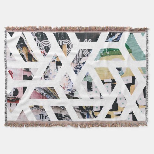 Geometric Street Art Poster Design Throw Blanket