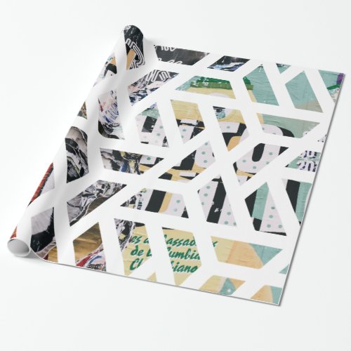 Geometric Street Art Poster Design Wrapping Paper