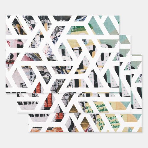 Geometric Street Art Poster Design Wrapping Paper Sheets