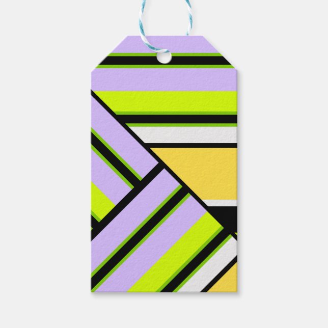 Geometric, stripe gift tags (Front)