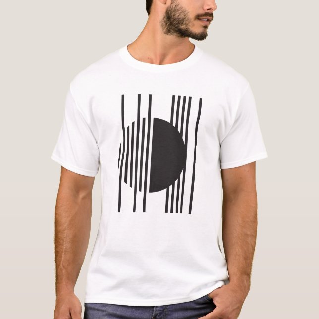 Geometric Striped Orbit T-Shirt (Front)