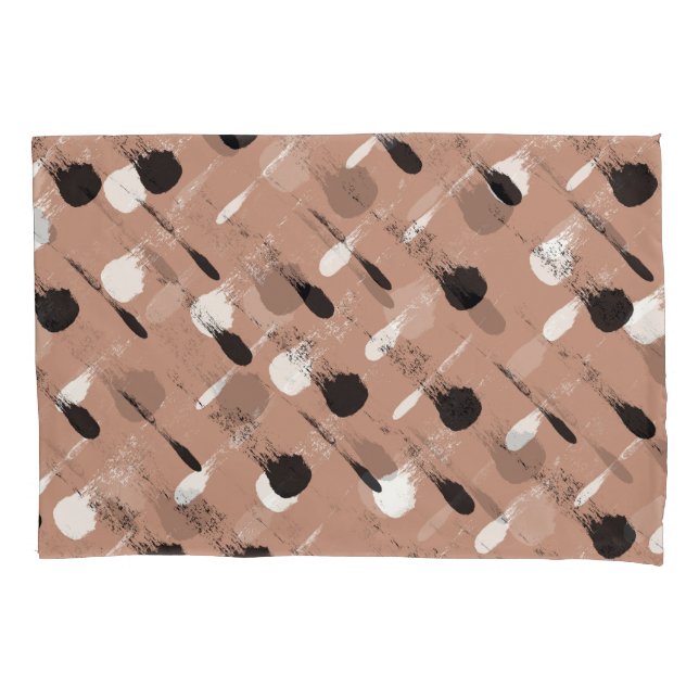 Geometric Stripes Brown Seamless Pattern Pillow Case (Front)