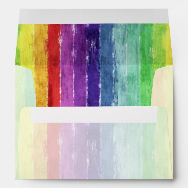 Geometric Stripes Watercolor Envelope (Back (Bottom))