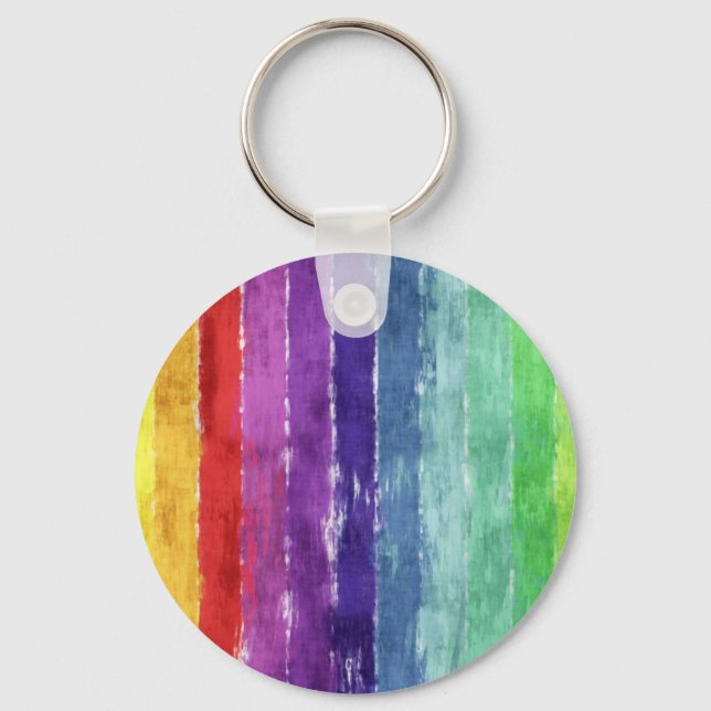 Geometric Stripes Watercolor Keychain (Front)