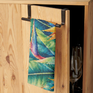 Geometric Style Birds of Paradise Tropical Botanic Kitchen Towel