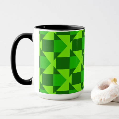 Geometric Style Green color Coffee mug