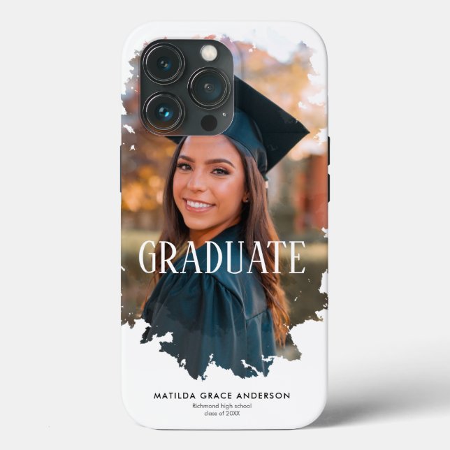 Geometric stylish graduation photo Case-Mate iPhone case (Back)