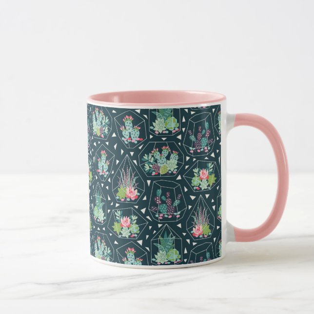 Geometric Succulents Pattern Mug (Right)