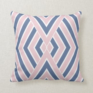 Geometric Summer Stripes Pattern Throw Pillow