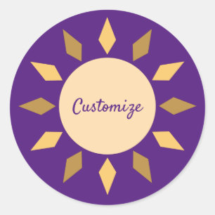 Geometric Sun Circle Thunder_Cove Classic Round Sticker
