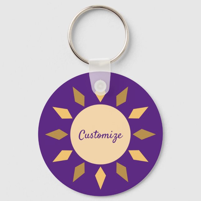 Geometric Sun  Circle Thunder_Cove  Keychain (Front)