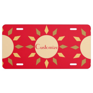 Geometric Sun Circle Thunder_Cove License Plate
