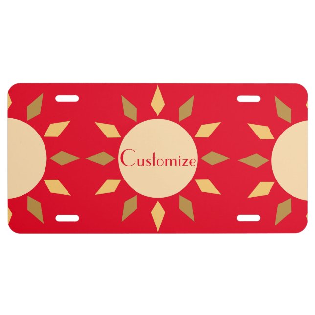 Geometric Sun  Circle Thunder_Cove  License Plate (Front)
