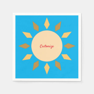 Geometric Sun Circle Thunder_Cove Napkins