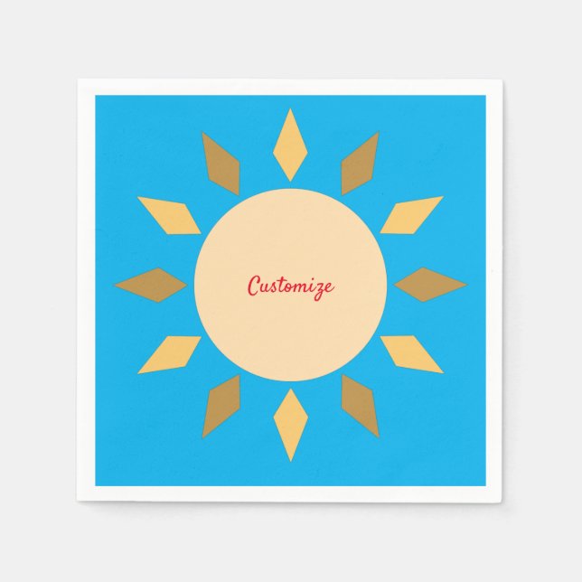 Geometric Sun  Circle Thunder_Cove  Napkins (Front)