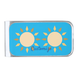 Geometric Sun Circle Thunder_Cove Silver Finish Money Clip