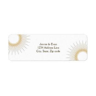 Geometric Sun Modern & Elegant Wedding Label