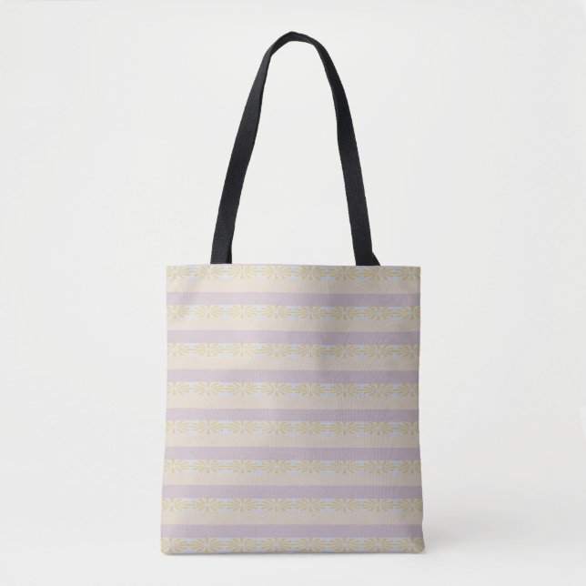 Geometric Sun Stripe Pattern Tote Bag  (Front)