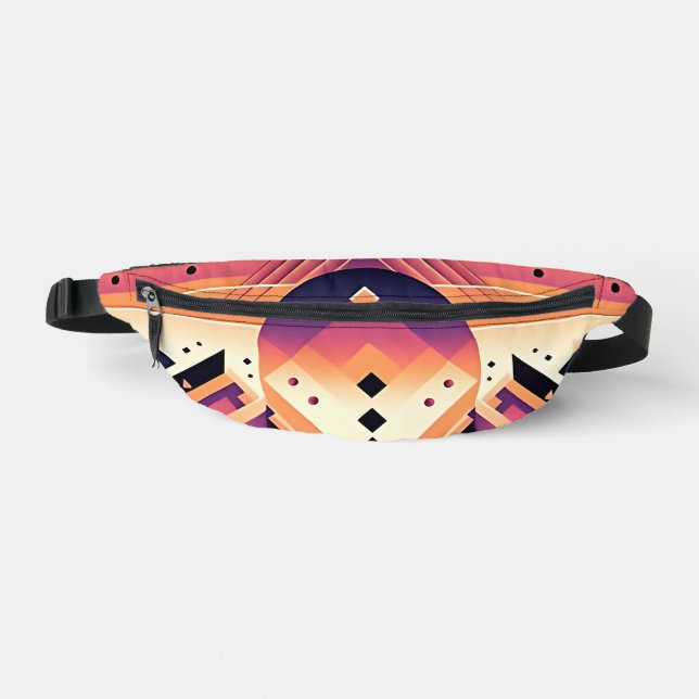 Geometric Sunset – Bold Symmetry  Fanny Pack (Front)
