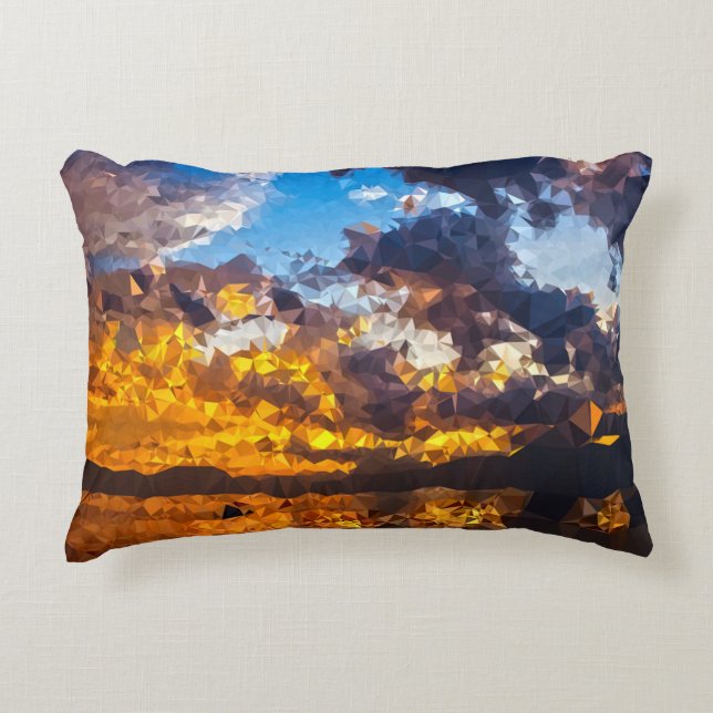 Geometric Sunset Throw Pillow (Front)