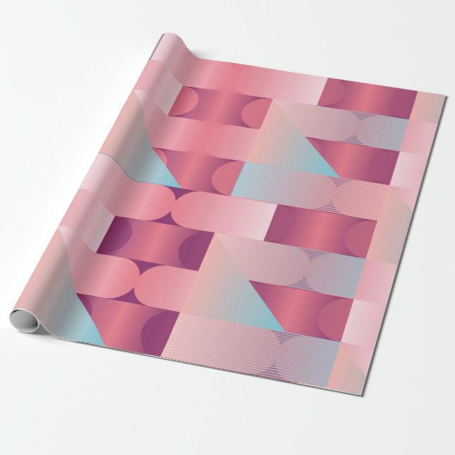 Geometric surface pattern with triangles, circles  wrapping paper (Unrolled)