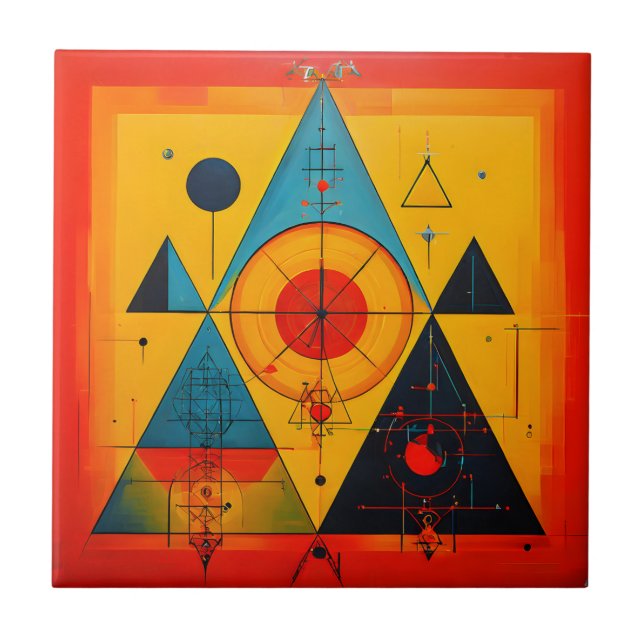Geometric Symbols Abstract #01 Ceramic Tile (Front)