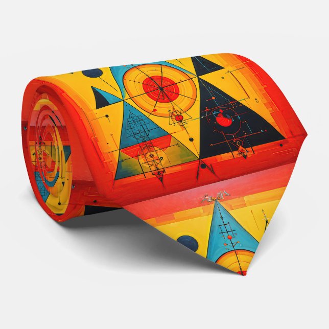 Geometric Symbols Abstract #01 Neck Tie (Rolled)