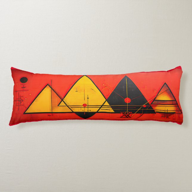 Geometric Symbols Abstract #03.  Body Pillow (Front)