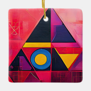 Geometric Symbols Abstract #04. Ceramic Ornament