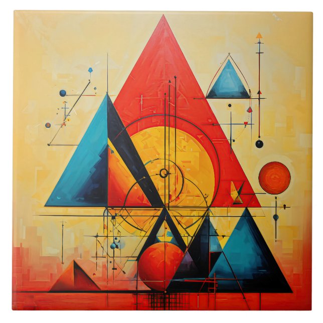 Geometric Symbols Abstract #08 Ceramic Tile (Front)