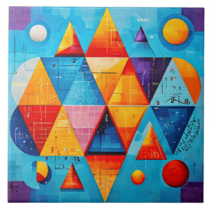 Geometric Symbols Abstract #09 Ceramic Tile