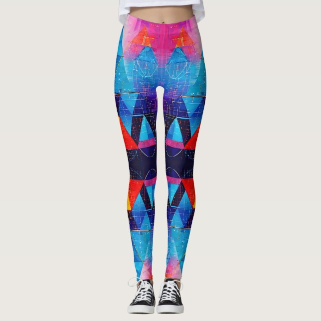 Geometric Symbols Abstract #10 Leggings (Front)