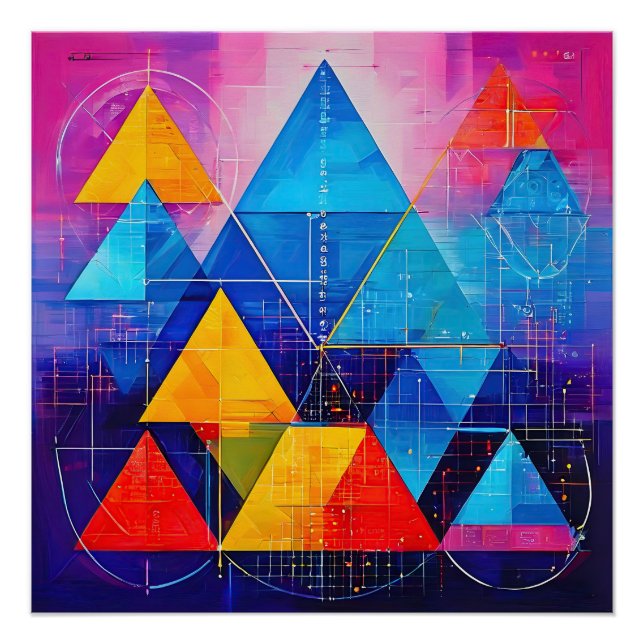 Geometric Symbols Abstract #10 Poster (Front)