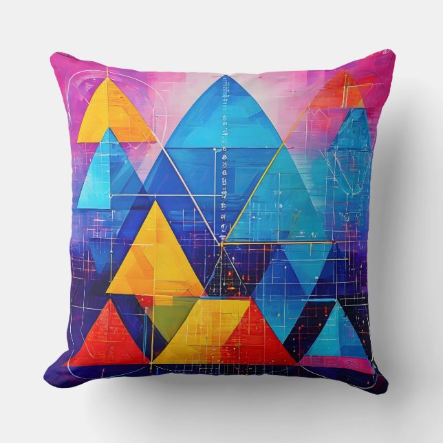 Geometric Symbols Abstract #10 Throw Pillow (Front)