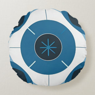 Geometric Symmetric Abstract Multicolor Pattern Round Pillow