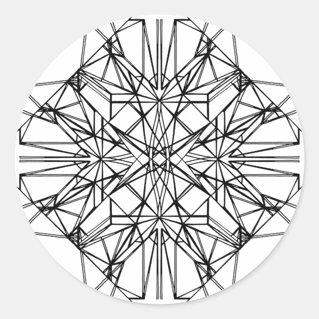 geometric symmetry classic round sticker (Front)