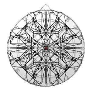 geometric symmetry dartboard with darts