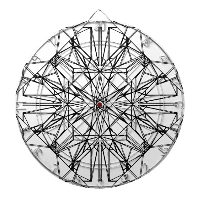 geometric symmetry dartboard with darts (Front)