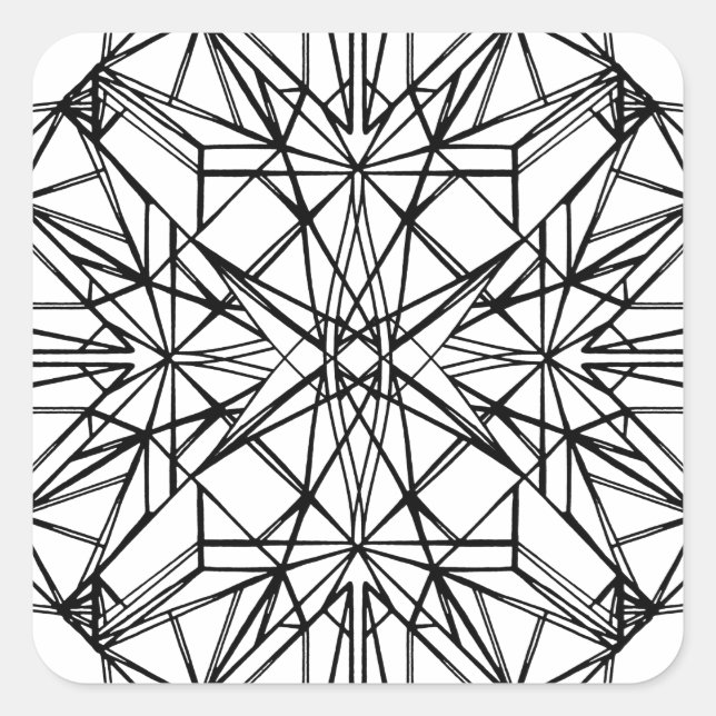 geometric symmetry square sticker (Front)