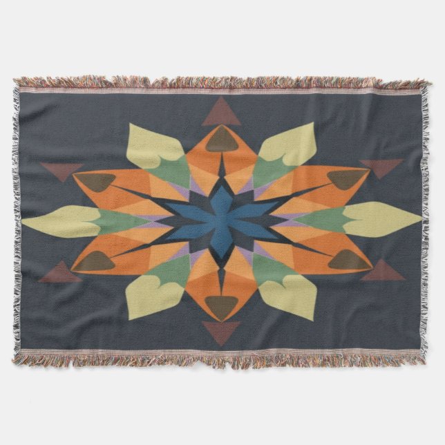 Geometric Symphony: Balance in Design Throw Blanket (Front)