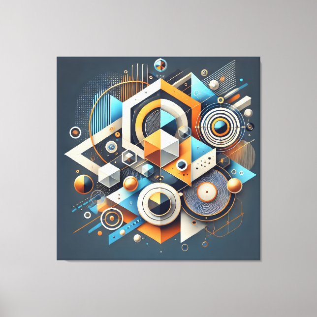 Geometric Symphony – Modern Abstract Art Canvas (Front)