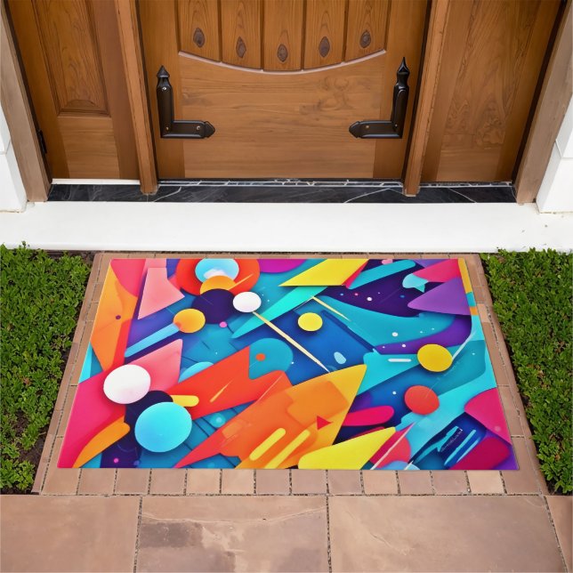 Geometric Symphony of Color Doormat (Outdoor)