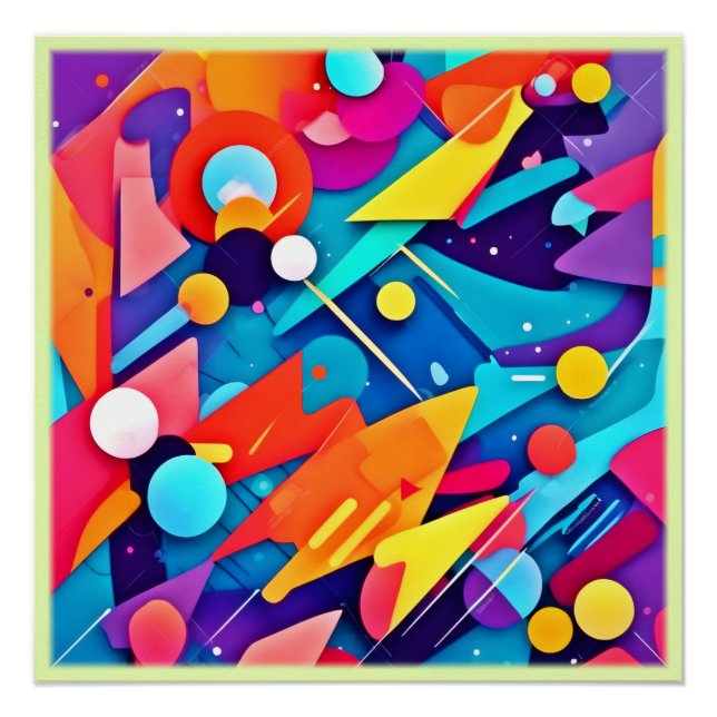 Geometric Symphony of Color Poster (Front)